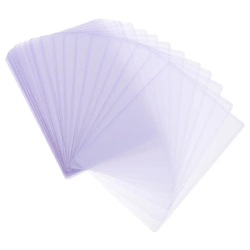 

50Pcs Card Protector Sleeves Clear Transparent Hard Plastic Photo Holders Waterproof Ultrathin Postcard Business Card Protectors