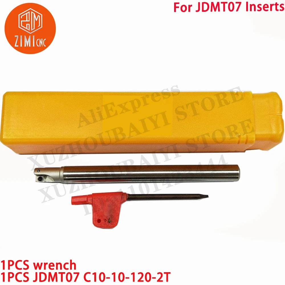 1PCS JDMT07 C10-10-120-2T Indexable End Mill Holder for JDMT07 inserts CNC Tools JDMT07 metal lathe mechanicaI cutting tools