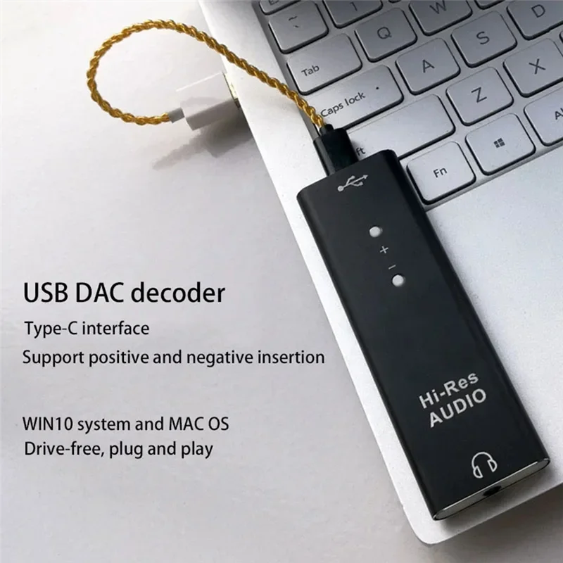 PHILE-ES9038Q2M Amplifier Earphone Portabel Tipe-c Dekoder DAC Audio Murni Dekoder Keras DSD Demam HIFI untuk Komputer