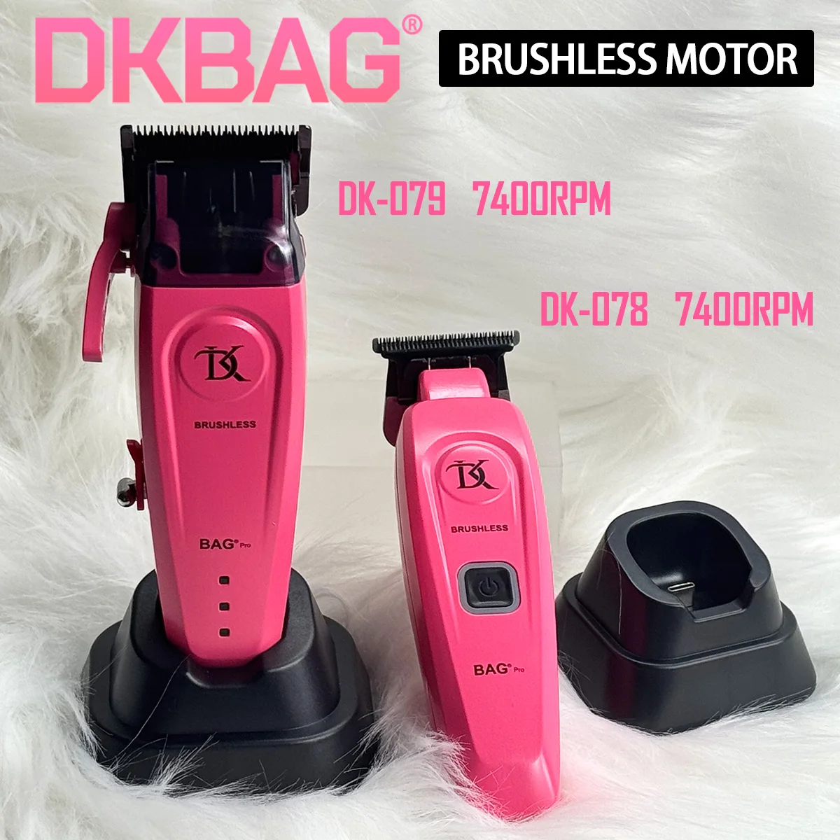 Motor profesional sin escobillas 7200RPM BRDCLIP DK-079 DK-078 cortadora de pelo eléctrica totalmente de metal hoja DLC FADE con Base de carga