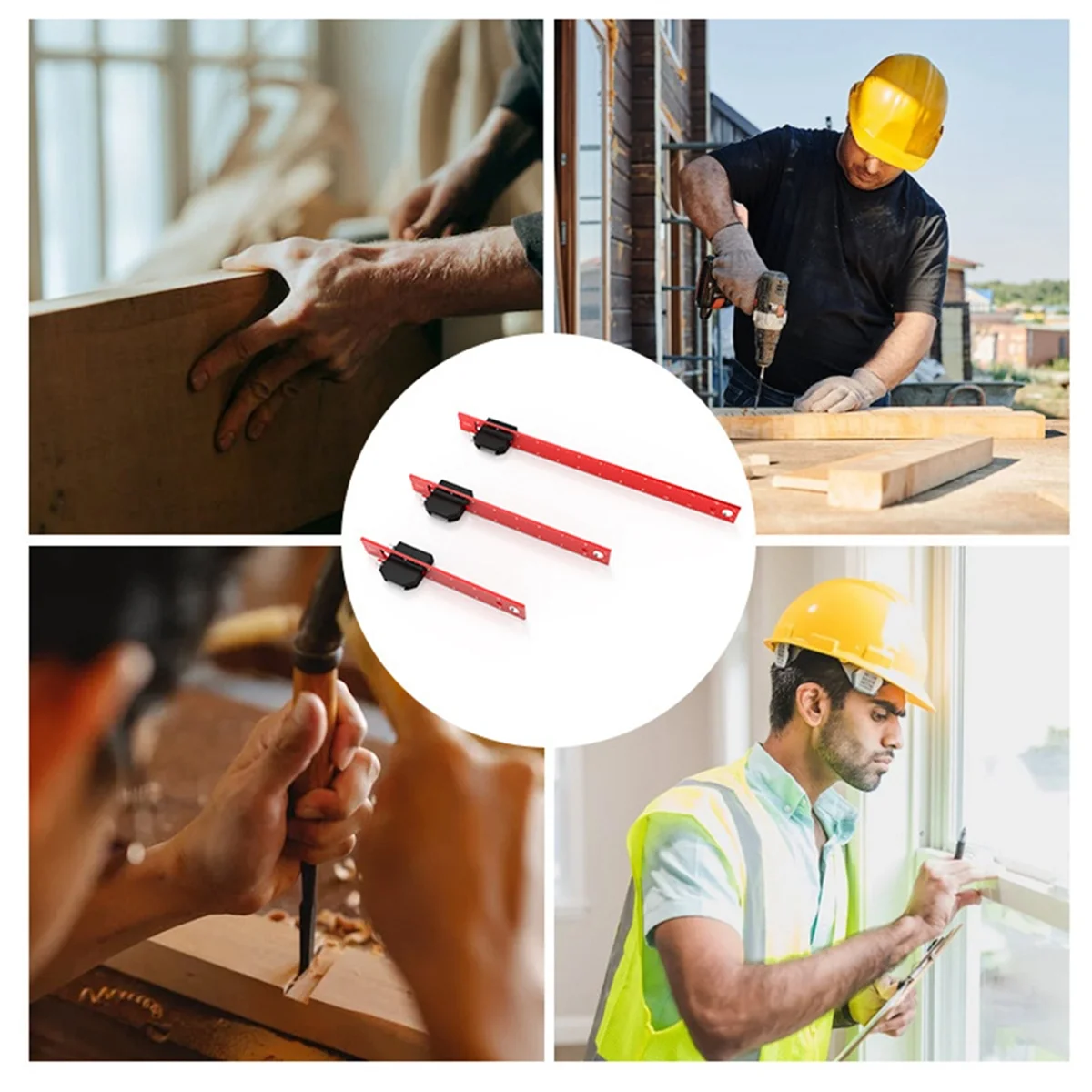 3 шт. Деревообрабатывающие инструменты Линейка-карманная линейка макет инструмент Точная линейка с Т-образными скользящими стопами, дюймовые и метрические весы