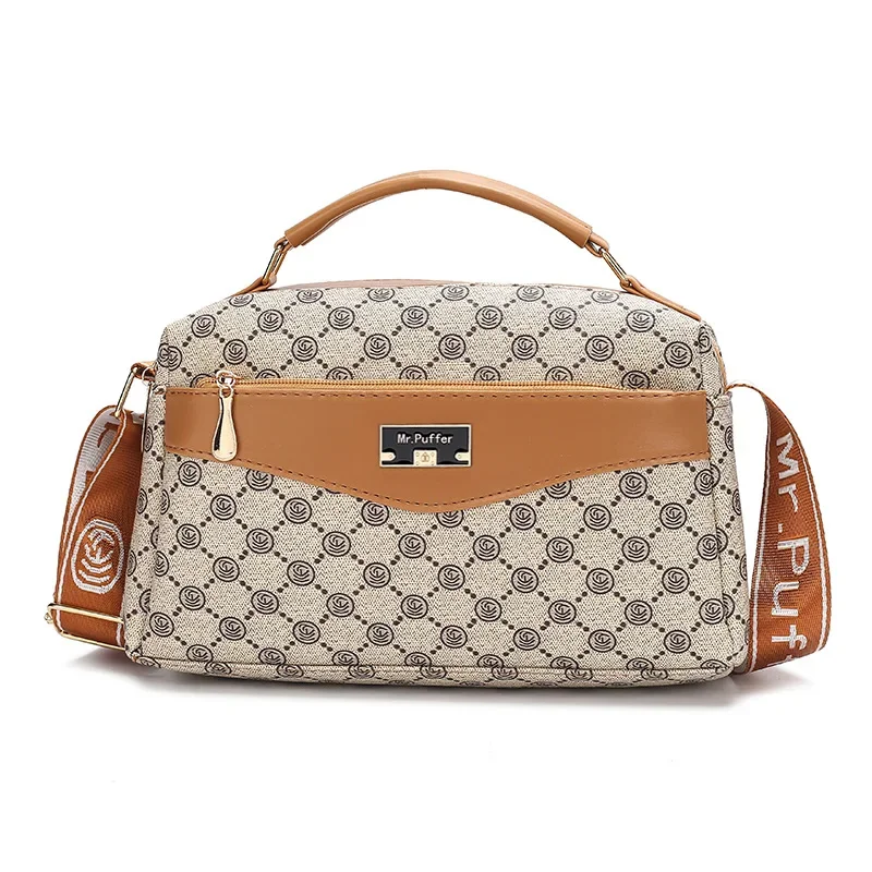 

Letter Printing Design Ladies Crossbody Bags New Single Shoulder Retro Small Square Bags Street Vendors Mobile Phone Purse