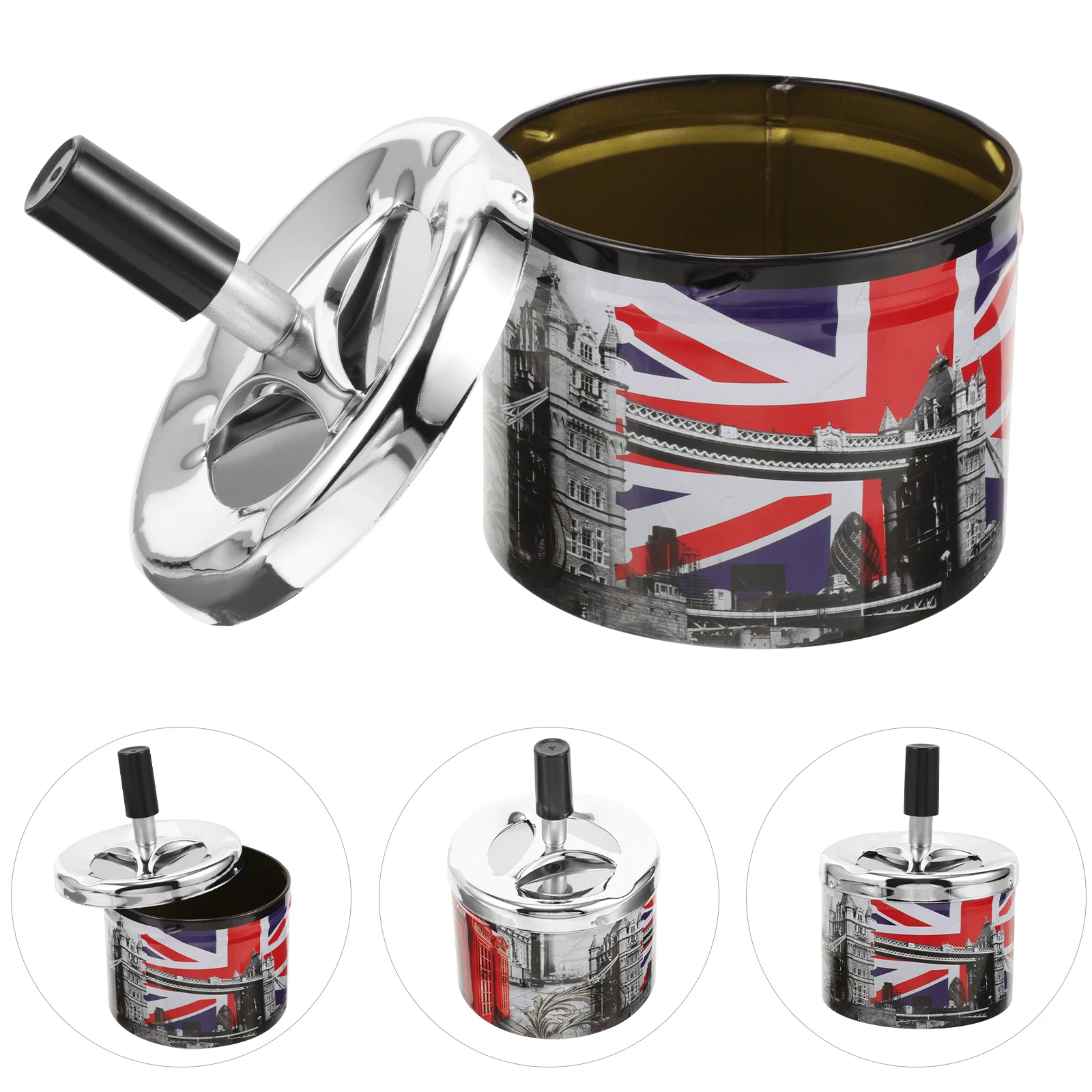 

Swivel Lid Ashtray Trays for Cigarettes Fine Desktop Decorative Trendy Smokeless Indoor Pretty Decoration