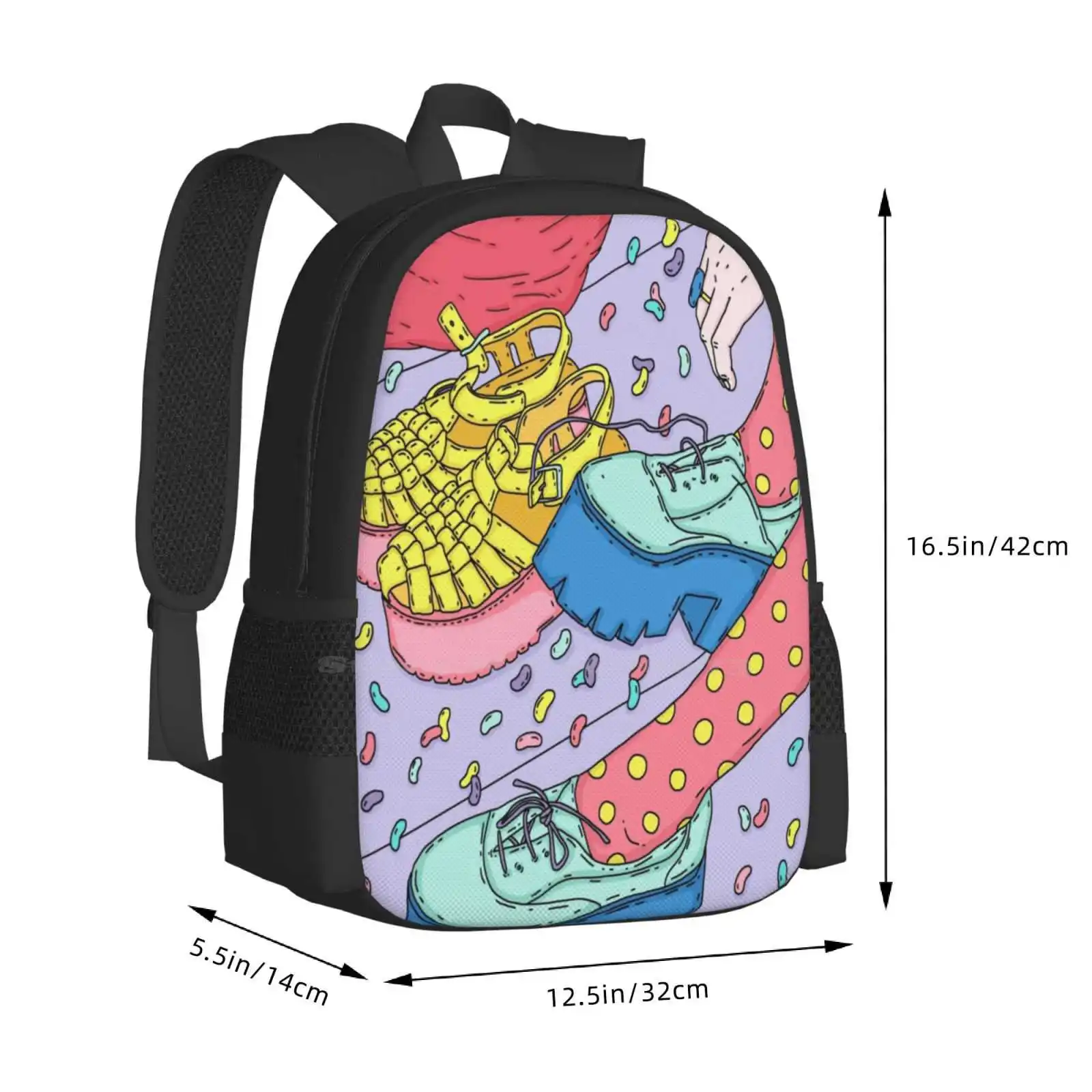 Mochila de granos de gelatina, bolsos de moda, ácido, colorido, Punk, moda, Tumblr real, gran oferta