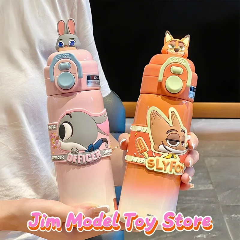 

500 мл термос Disney Zootopia Nick Judy Hopps двойная соломенная чашка для питья стежка ангел Лотсо мультфильм милый принт студенческая чашка для воды