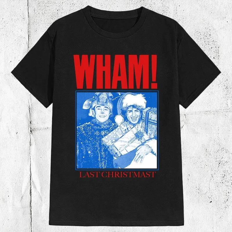 Wham! Last Christmas Album Band T-shirt ,Graphic Short Sleeve Crew Neck Cotton T-Shirt