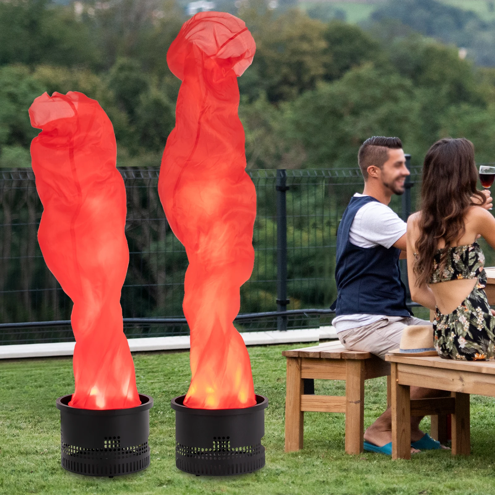 

4,92/5,91 фута светодиодный искусственный огненный пламя имитация огня свет костра поддельное огненное пламя 3D шелковый свет костра для вечеринки на рынке