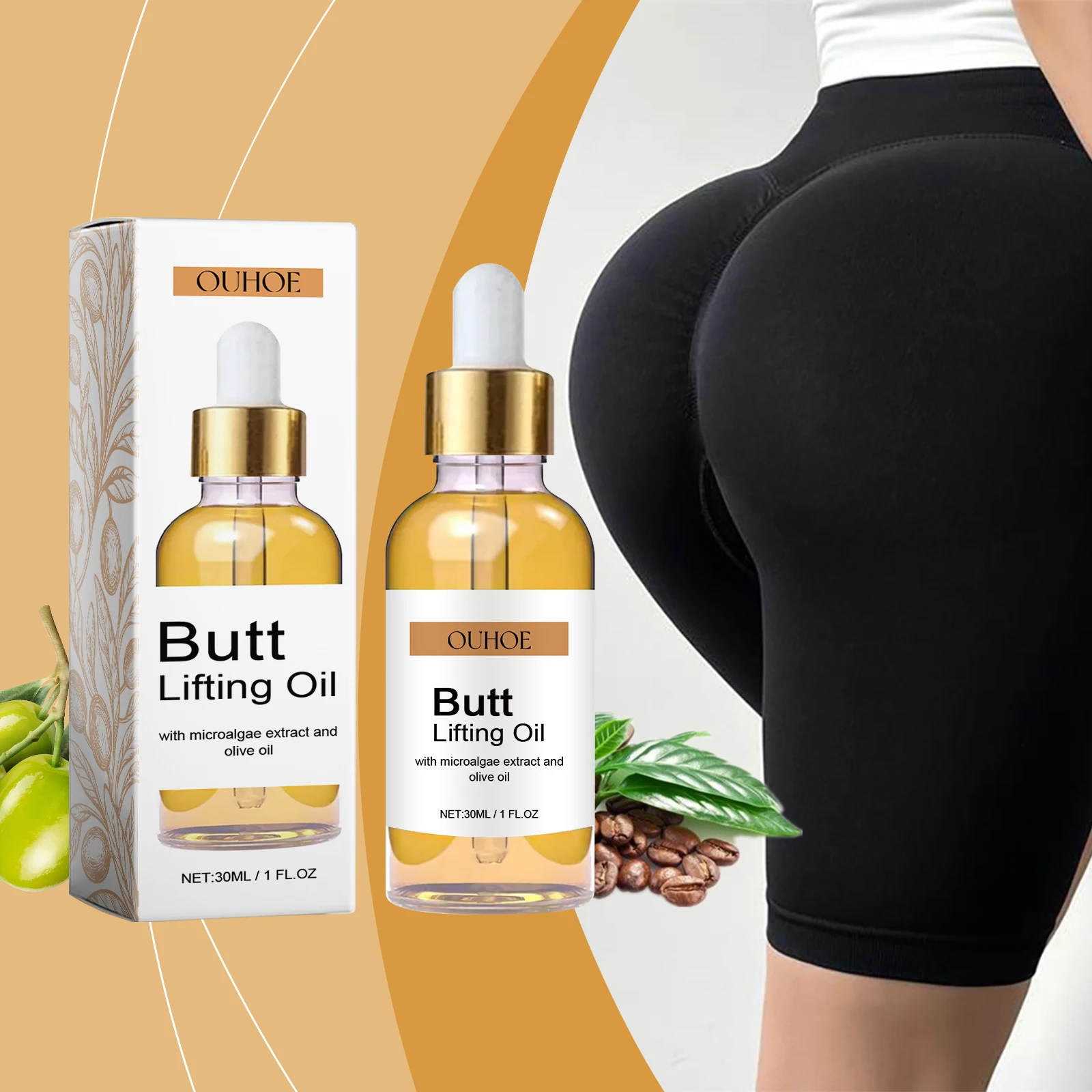 Buttock Enlargement Oil Hip Lifting Growth Firming Nourishing Moisturize Skin Tighten Pores Enhance Elasticity Body Massage Care