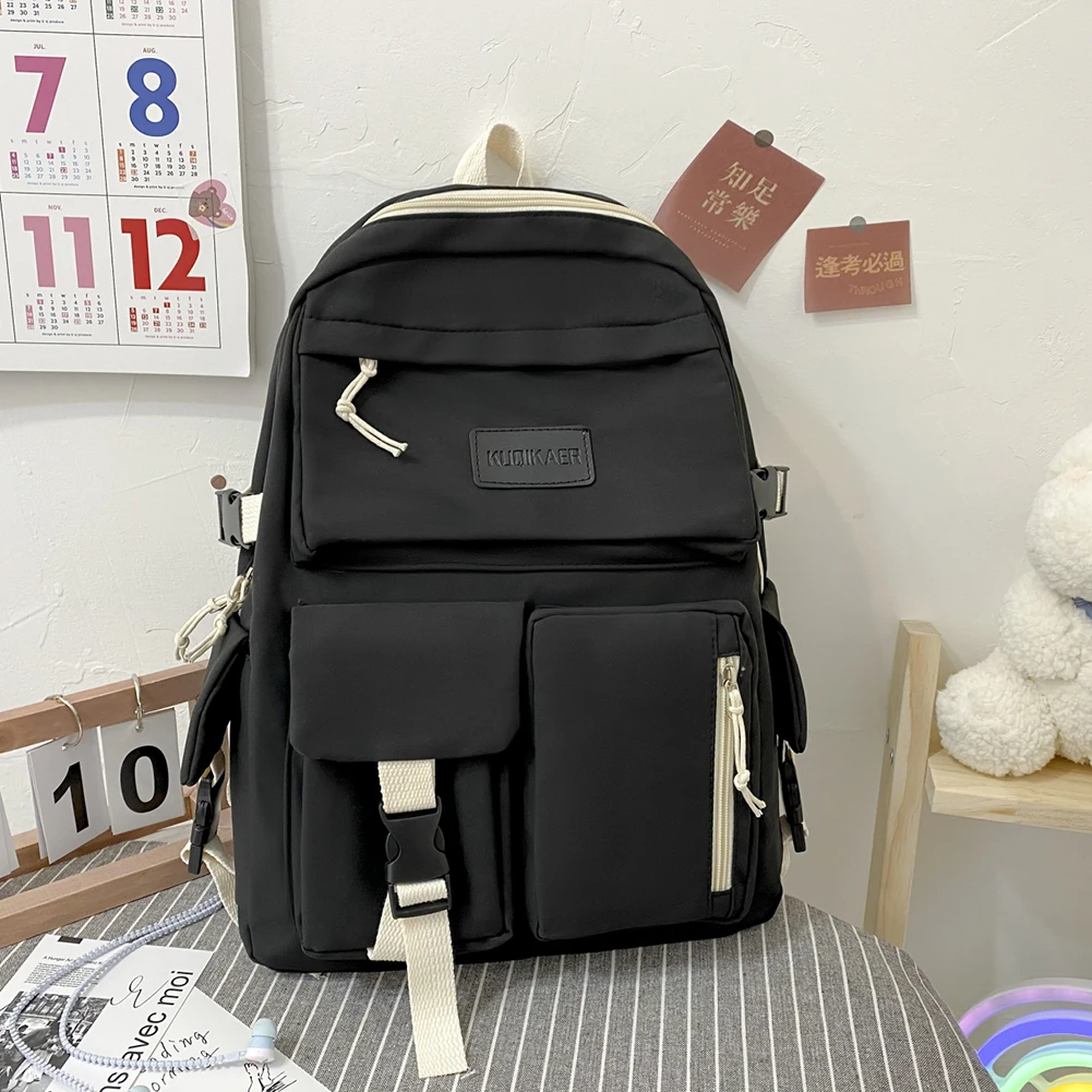 

Kawaii School Bags for Girls Women Backpack Aesthetic Laptop Bag Large-capacity Pockets Student Cute Canvas Backpack Schoolbag