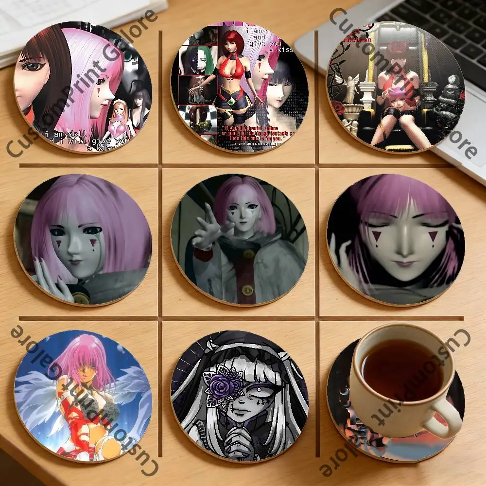 

M-Malice D-Doll Eco-Friendly Pine Coasters HD Print Design Non-Slip, Heat-Resistant Table Protection