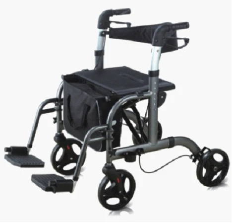 Wheeled walker with baby 4 wheels and seat Child replacement Foldable roller Rubber wheel 3-in-1 Supplier Wheelchair