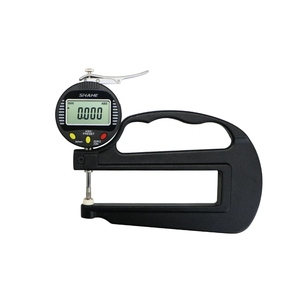 0-10mm 0.4'' 0.001mm digital thickness gauge for plastic film paper leather rubber electronic thickness gauge