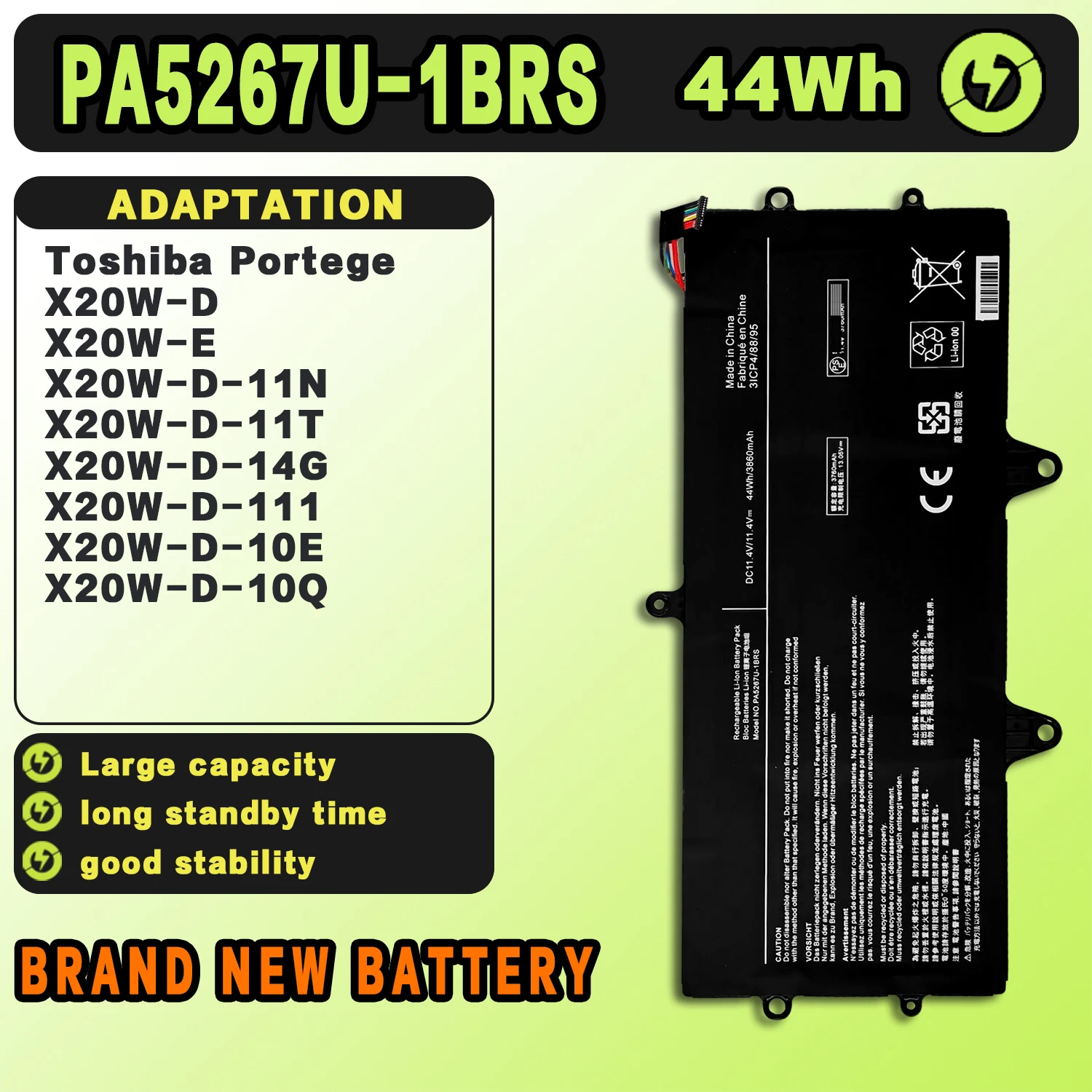 SAT PA5267U-1BRS New Laptop Batteries Replacement For Toshiba Portege X20W/X20W-D/X20W-E X20W X20W-D-10R X20W-D-10E X20W-E-10D