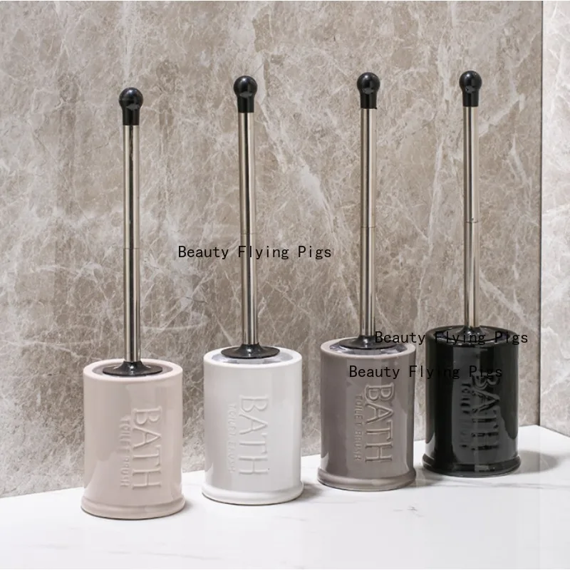 Ceramic Toilet Brush Set Squar Toilet Brush Base Long Handled Toilet Brush Toilet Cleaning Tools home Bathroom Accessories