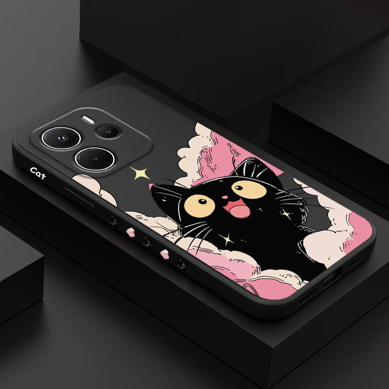 

Cloud Cute Cat Phone Case For Xiaomi Redmi Note 14 13 12 12S 11 11S 10 10S 9 9S 15 14C Pro Plus 4G 5G Liquid Silicone Cover