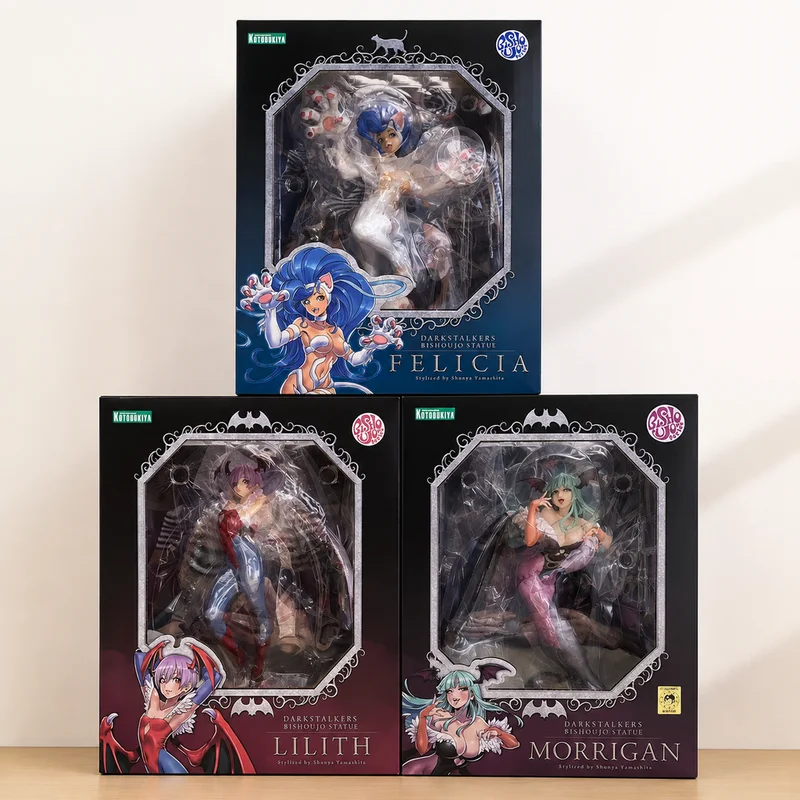 Darkstalkers Morrigan Lilith Felicia Anime Figure 1/7 Vampire Statue Model Toy Collectible Desktop Pc Case Ornaments Adult Gift - view 6
