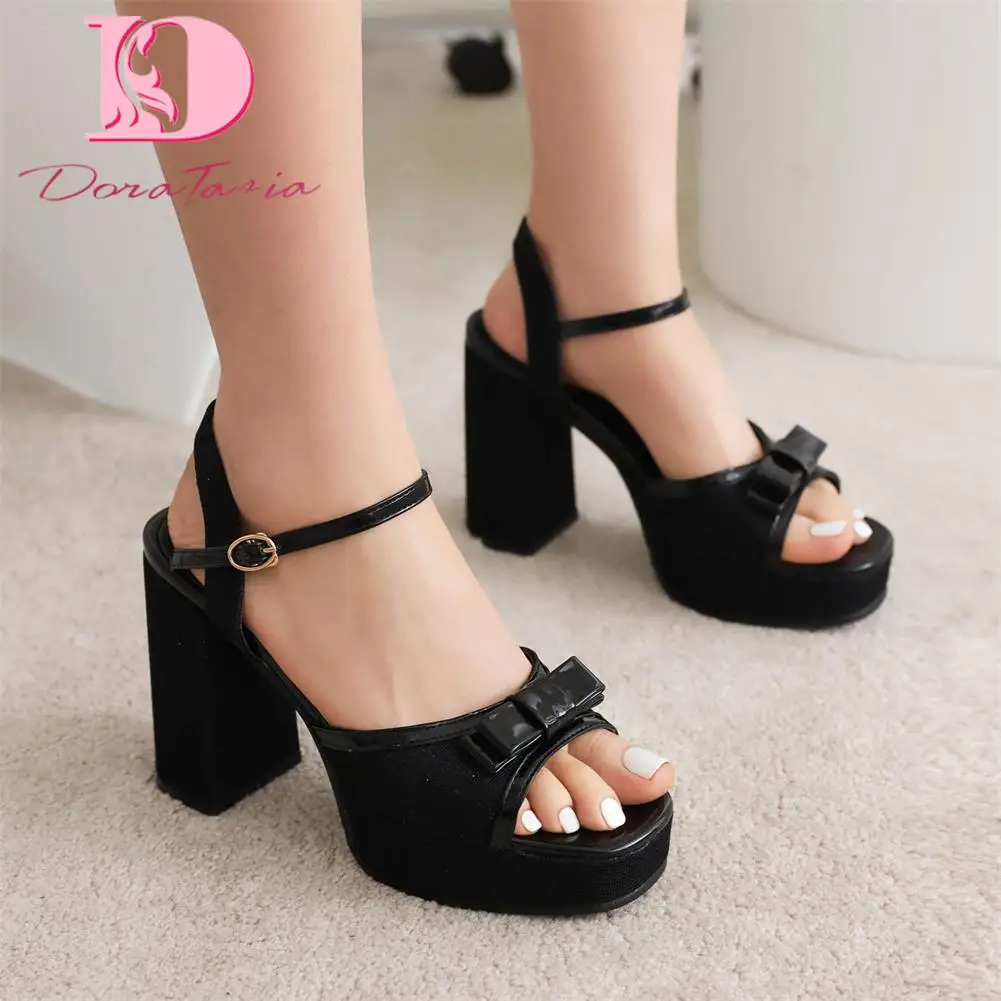 

New women's Thick High Heels Summer Sandals Fashion Bow Platform Sandals Women 2023 Party Office Nightclub Sexy Shoes Woman