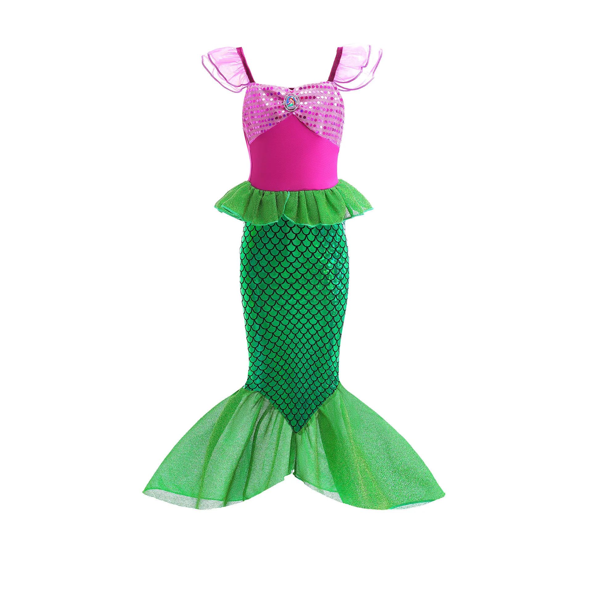 Girls The Little Mermaid Princess Dress for Birthday Carnival Cosplay Kids Fish Tail Costume Children Fancy Clothes