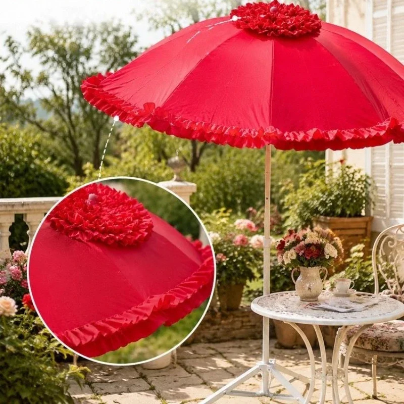 Artistic Lace Sun Protection Shading Photography Decorative Umbrella Outdoor Atmosphere Garden Sunshade Stall Sun Umbrellas