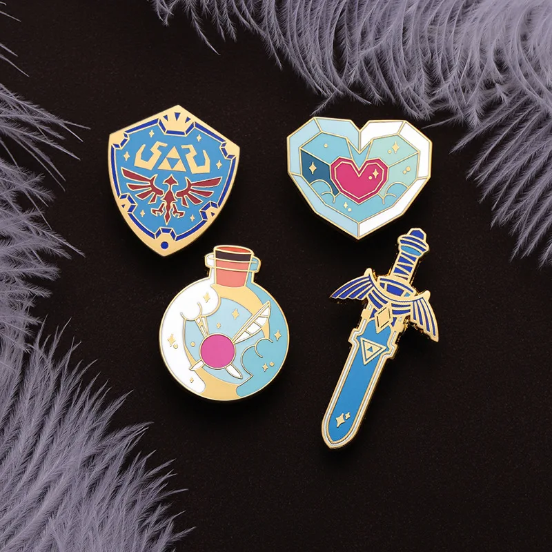 Cute Game Series Love Enamel Pins Brooch Lapel Pin Cosplay Accessories Toys Gift Badge for Women Backpack Link view 5