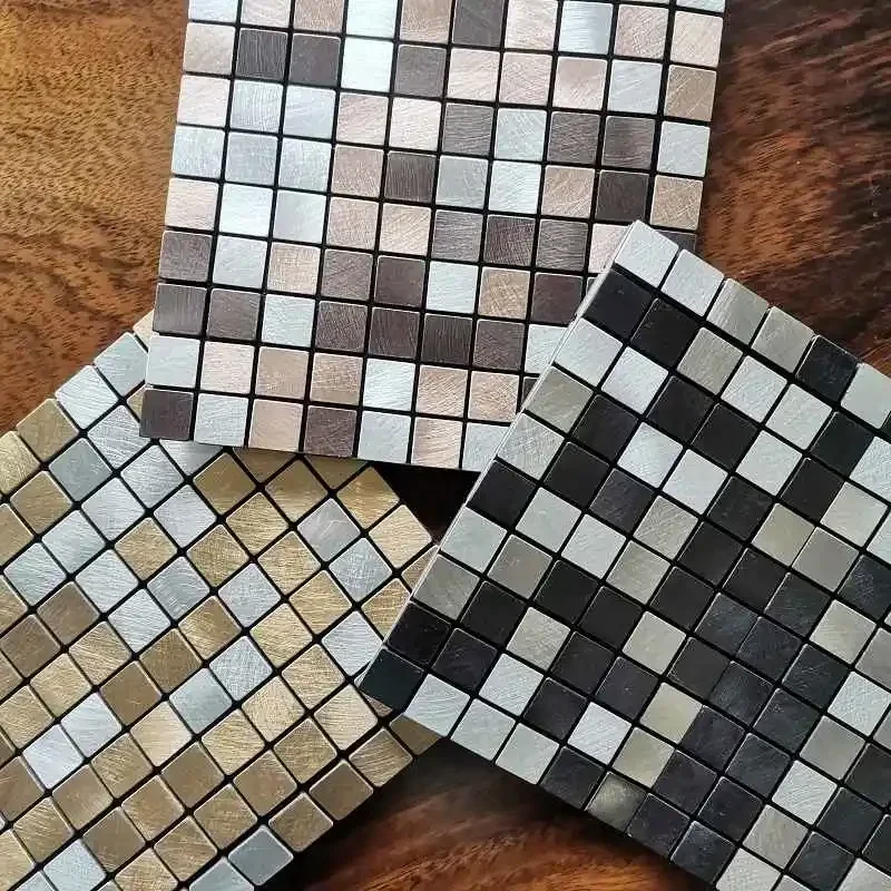 Mosaic Metal Aluminum Plastic Panel Wall Sticker Self-adhesive square Abstract Waterproof Kitchen Bathroom Tiles Wall Decors 179