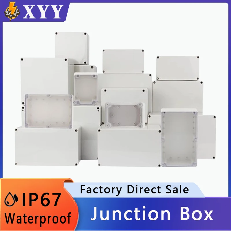 

F Series Outdoor Waterproof Junction Box Housing IP67 Rainproof Plastic ABS Enclosure Screw Cable Sealed Cases for Electronics