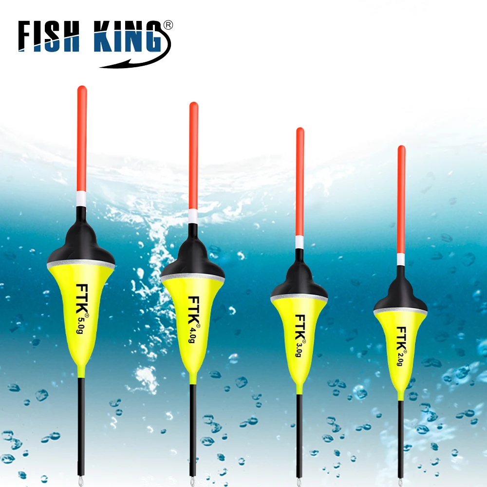 FISH KING  5pcs/pack Fishing Float Size2-5g 14-16cm Barguzinsky Fir Float Vertical Buoy Fishing Float Bobber Fishing Tackle