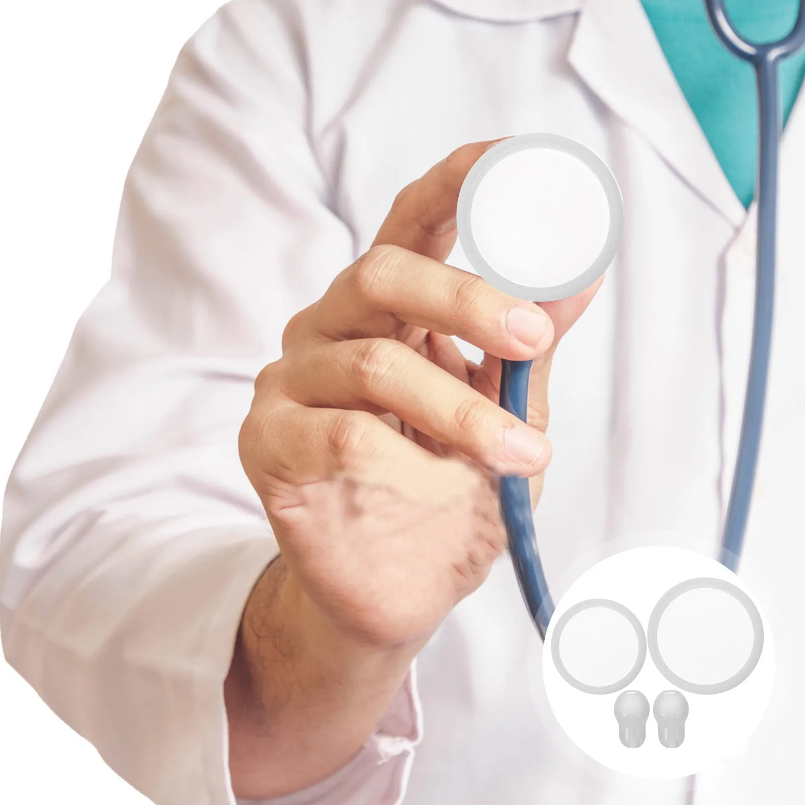 

1 Set Stethoscope Diaphragm Replacement Parts For Adult Pediatric Use With Ear Pieces Medical Teaching Equipment Accessories,