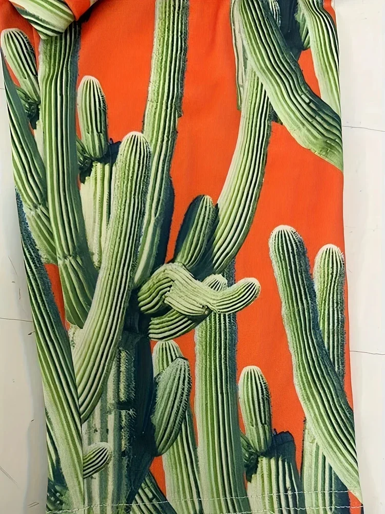 Women's Plus Size 1XL-5XL Casual High-waisted Stretch Comic Jungle Slim Leggings Fashion Print Leggings