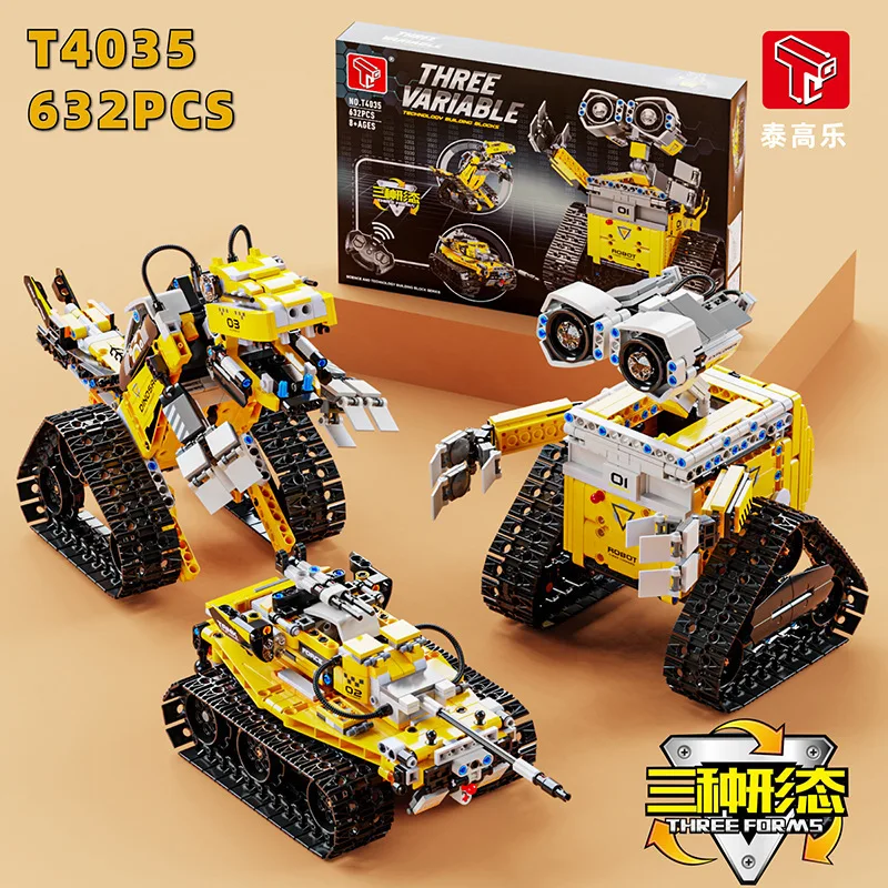 3IN1 ville technique RC voiture Robot pelle voiture de course blocs de construction télécommande pelle camion briques cadeau jouets pour garçons