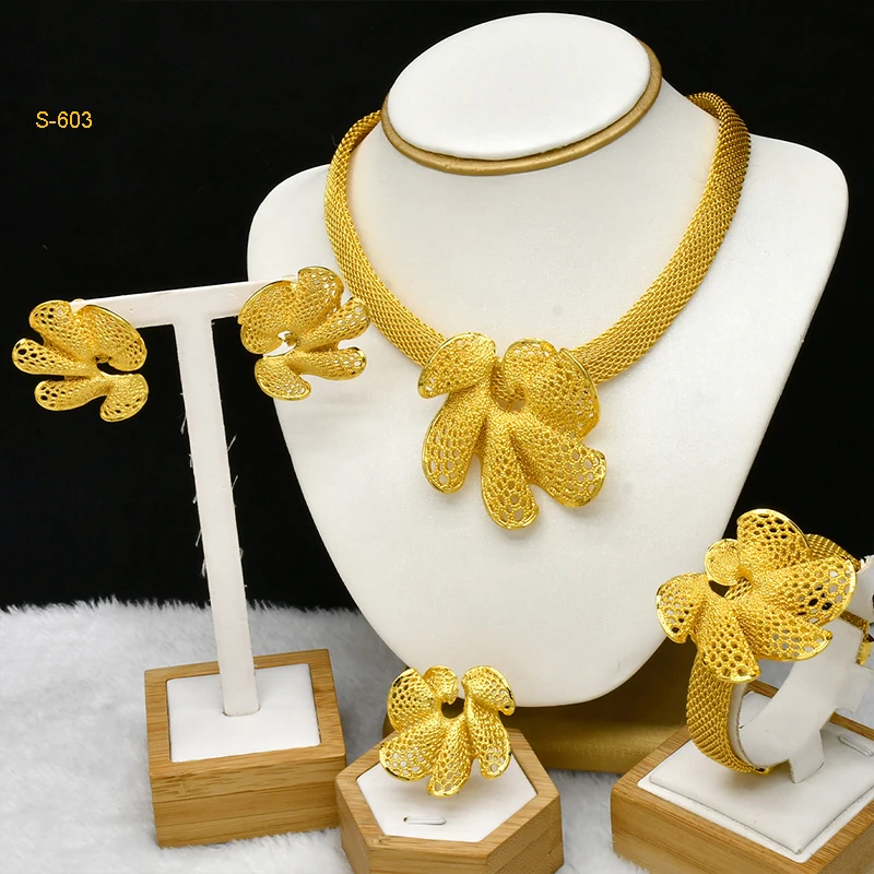 ANIID African 24k Gold Color Coin Pendant 4Pcs Jewelry Sets Dubai Ethiopian Necklace Sets Gifts For Women\'s Wedding Party