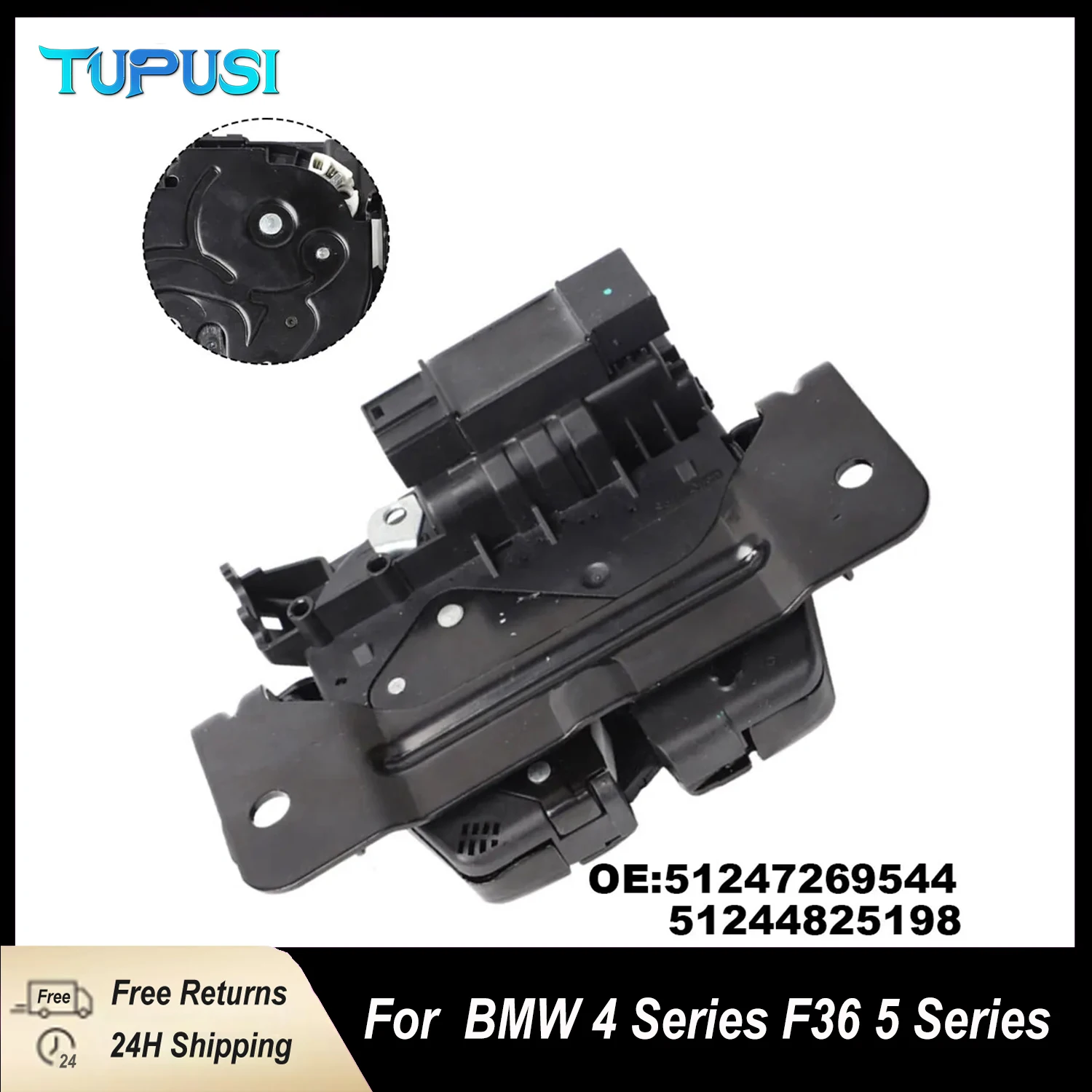 

For BMW F34 F36 328i 428i 430i 435i 440i F25 X3 F26 X4 2014-2020 Car Rear Trunk Lock Actuator 51247269544 51247397630