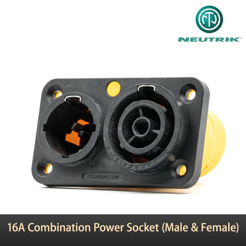 Neutrik PowerCON 16A (USA: 20A) Combo Power Socket NAC3PX for Outdoor Events, Stage Lighting, LED Screens and Audio Systems