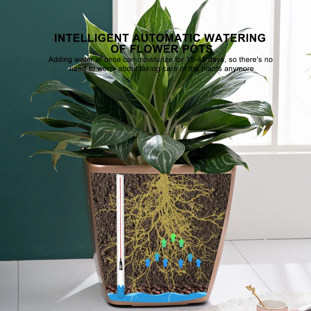 New Plant Pot Self Watering Lazy Flower Pot Automatic Planter Automatic Water-Absorbing Flowerpot With Water Level Device