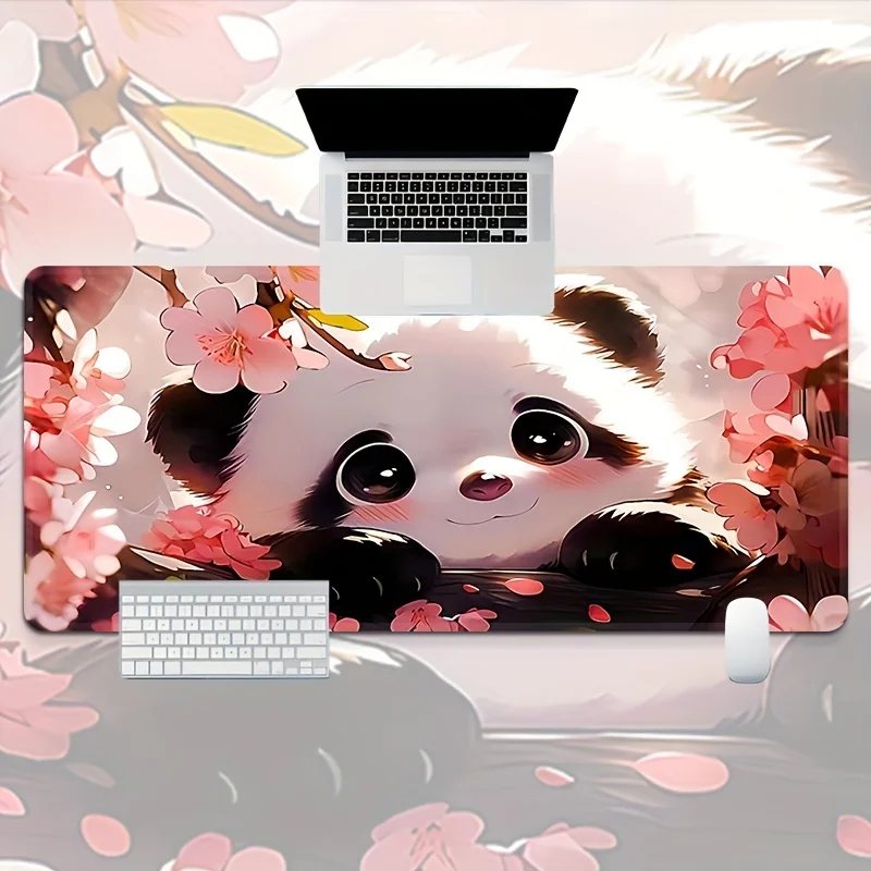 

Large Mouse Pad 900x400 Anime Panda Pattern gamer Stitched Edges Non-Slip Base desk pad for Gaming Office Gift desk accessories