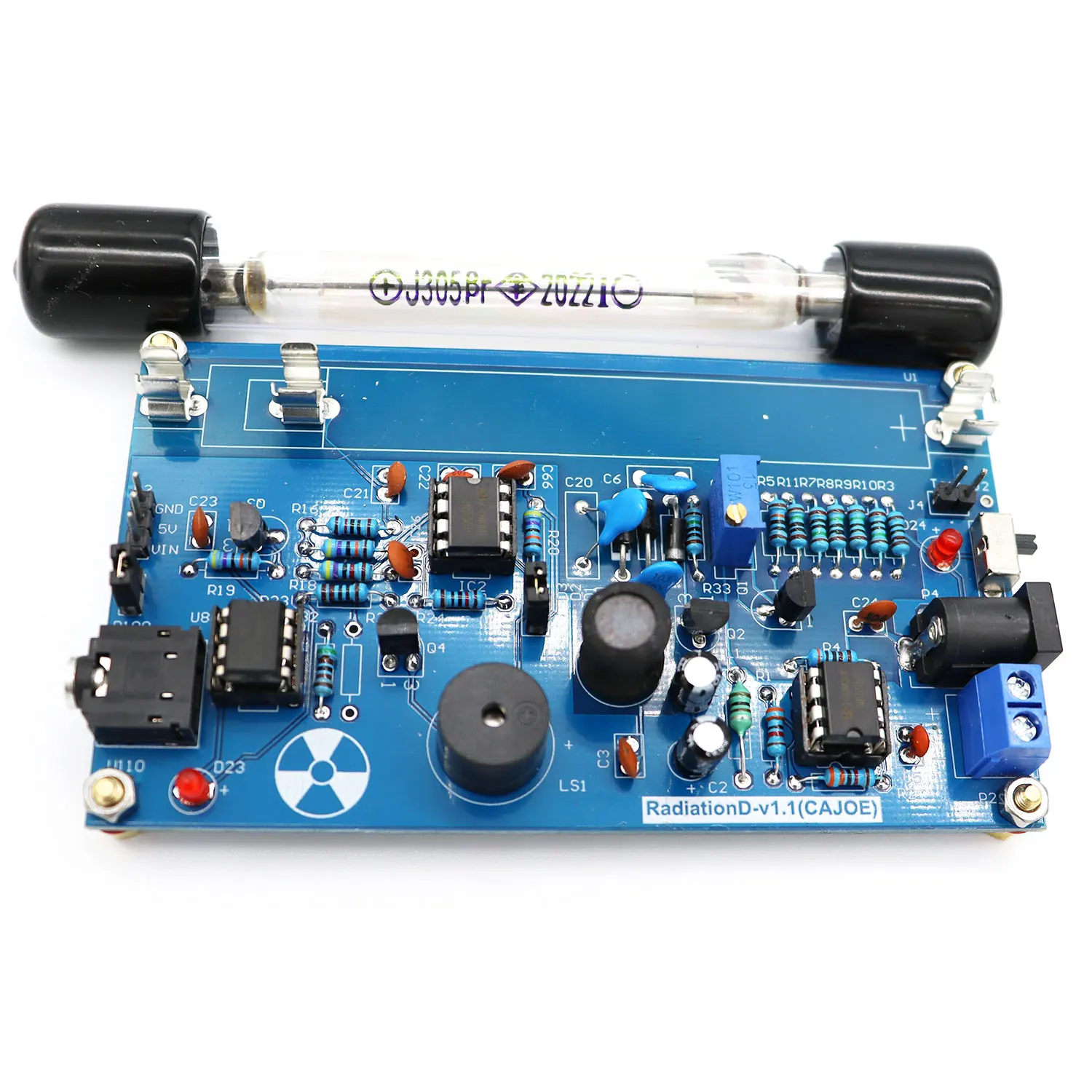 Gemonteerde DIY Geigerteller Kit, Gemonteerd Stralingsdetectorsysteem Miller Tube Nucleaire Stralingsdetector Geigerteller Kit
