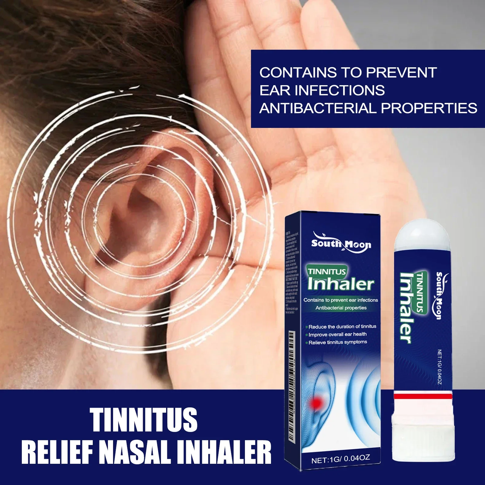 5 Stuks Tinnitus Behandeling Nasale Inhalator Reliëf Oorbel Ongemak Doofheid Verminderen Vermoeidheid Verfrissen Kruiden Nasale Etherische Olie