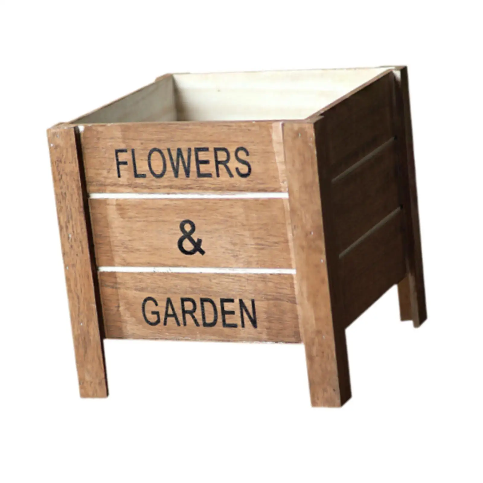 Wood Planter Box Plant Container Display Boxes Creative Micro Landscape Flowerpot for Outdoor Balcony Tabletop Decoration