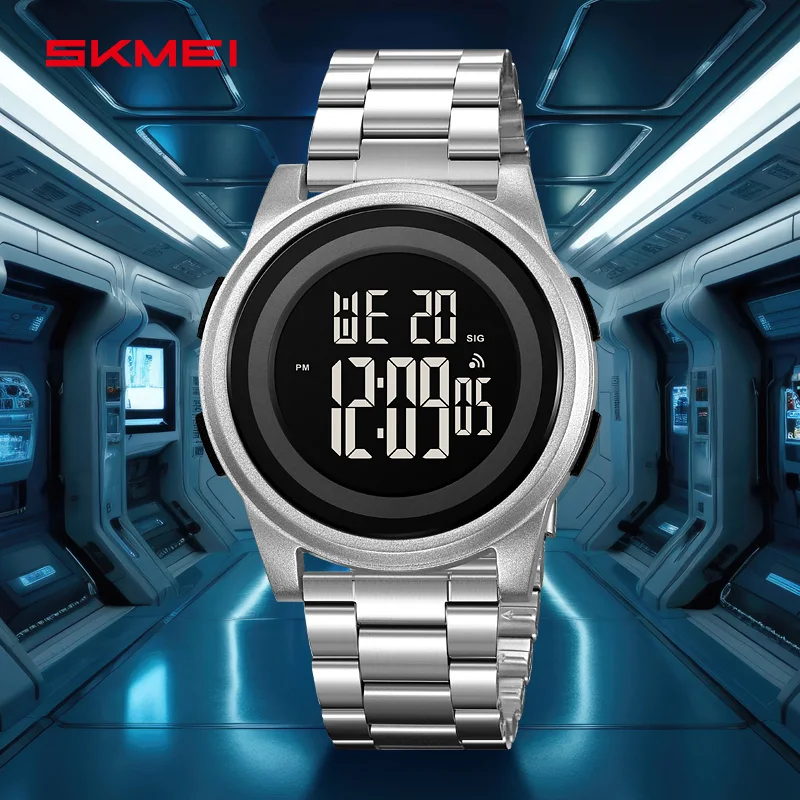 

SKMEI простые цифровые наручные часы для мужчин и женщин, водонепроницаемые спортивные часы из нержавеющей стали, деловые электронные часы Reloj Hombre