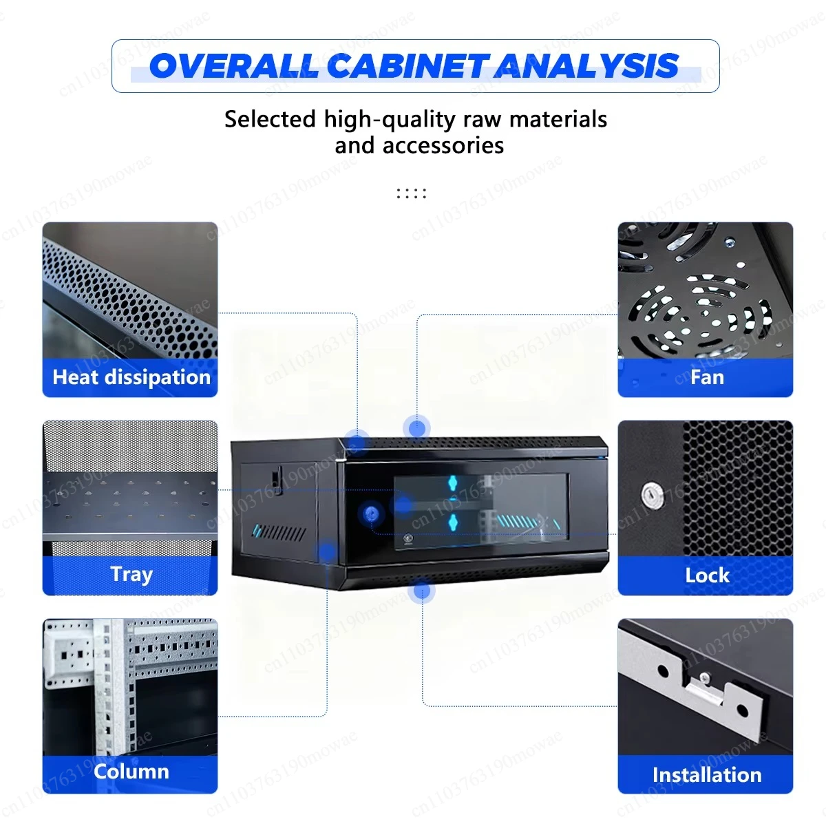 4U Metal Network Cabinet 19 inch small internet service rack case for data center wall mounted computer server rack