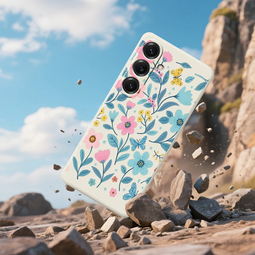 Fresh Flower Phone Case For Samsung Galaxy S25 S24 S23 S22 S21 S20 Ultra Plus S20FE S21FE S23FE S24 FE S10 Plus Soft Cover