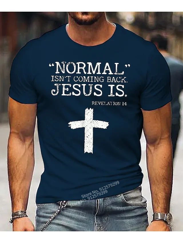 Summer Casual Jesus Christ Cross 3d Printed T-shirt 2022 New Short-sleeved Oversized Round Neck Streetwear Tee