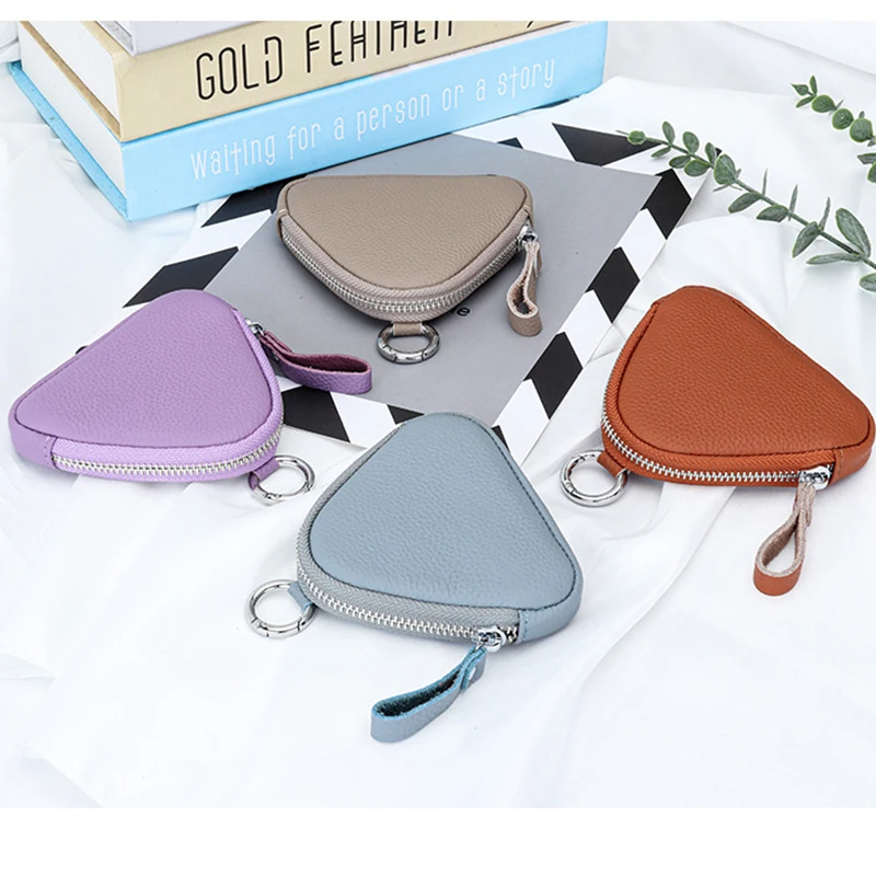 

Genuine Leather Coin Purse with Key Ring Change Pouch Earphone Storage Bag for Men Women Outdoor Running Sports Mini Storage Bag