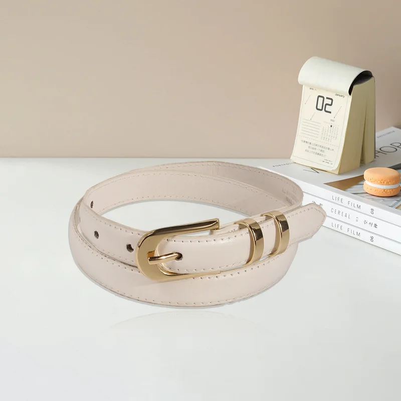 2025 حزام نسائي جديد موضة راقية مشبك دبوس بسيط حزام سبيكة متعدد الاستخدامات حزام بنطلون حزام جلد