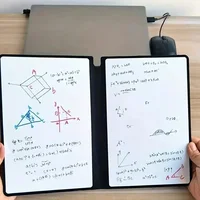 A5 Reusable Whiteboard Notebook Set With Whiteboard Pen Erasing Cloth Leather Memo Pad Weekly Planner Portable Stylish Office 3