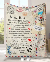 Super Soft Flannel Blanket To My Daughter Son Granddaughter From Mom Dad Spanish Version Sofa Bed Throw Blankets Birthday Gifts