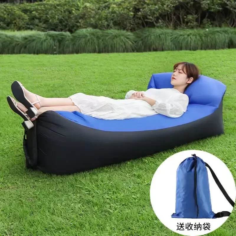 2024Trend Outdoor Products Fast Inflatable Air Sofa Bed Good Quality Sleeping Bag Inflatable Air Bag Lazy bag Beach Sofa240*70cm