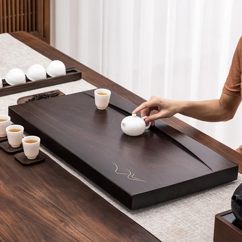 European Japenese Tea Tray Ceramic Black Valet Stone Tea Tray Big Kitchen Plastico Rectangular Tea Tray Decoration