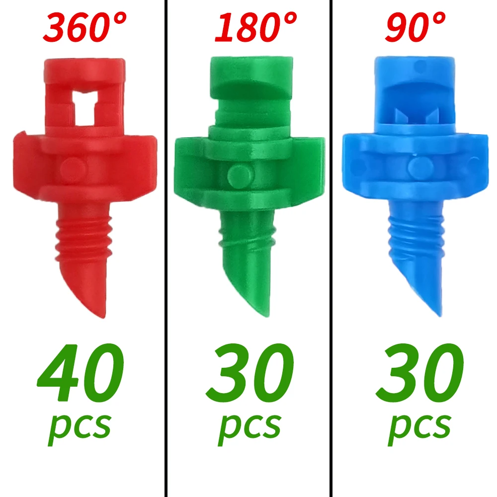 OASIS 100PCS 90/180/360 Degree Refraction Nozzle Garden Sprinkler Agriculture Irrigation Plant Spray Nozzle Misting for Flowers