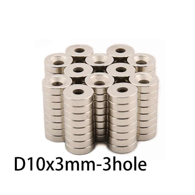 10/20/50PCS 10X3MM Round Countersunk Magnets With 3MM Hole For DIY Projects Robotics Models Woodworking Crafts Secure Fixings